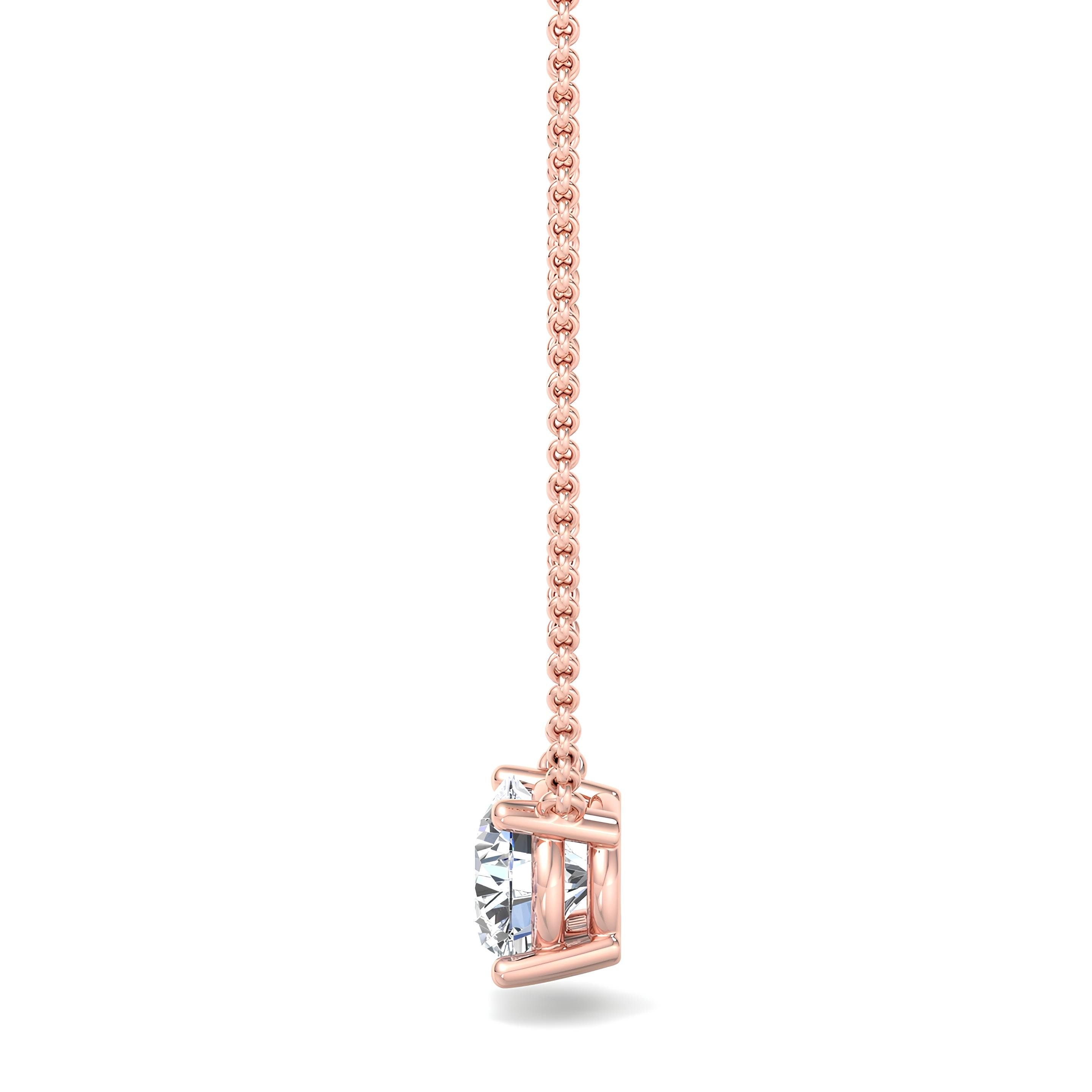 0.25 to 2.00 CTW EF VS/SI Lab-Grown Round Diamond Pendant Necklace Certified, 14K Gold Jewelry Gift